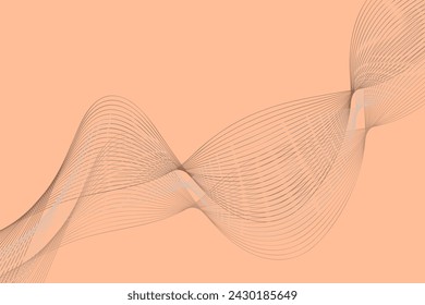 Las ondas dinámicas se representan vívidamente sobre un suave fondo de melocotón. La onda parece estar en movimiento, con detalles intrincados y un sentido de movimiento capturado en el diseño