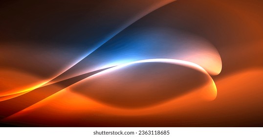 Dynamic waves in ethereal glow of neon lights. Concept merges fluidity of motion with vibrant allure of neon, crafting entrancing backdrop that embodies both vitality and futuristic sophistication