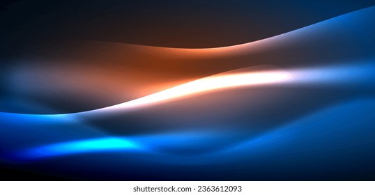 Olas dinámicas en el resplandor etéreo de las luces de neón. El concepto combina fluidez de movimiento con un atractivo vibrante de neón, artesanalmente un telón de fondo que encarna vitalidad y sofisticación futurista