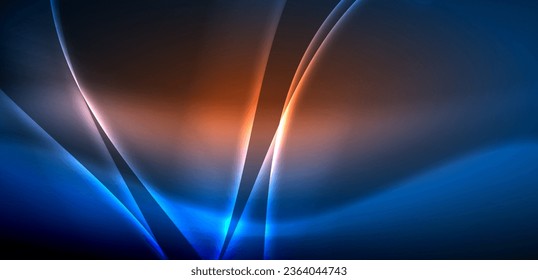 Dynamic waves in ethereal glow of neon lights. Concept merges fluidity of motion with vibrant allure of neon, crafting entrancing backdrop that embodies both vitality and futuristic sophistication