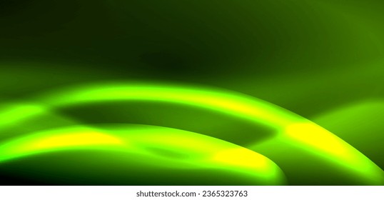 Dynamic waves in ethereal glow of neon lights. Concept merges fluidity of motion with vibrant allure of neon, crafting entrancing backdrop that embodies both vitality and futuristic sophistication