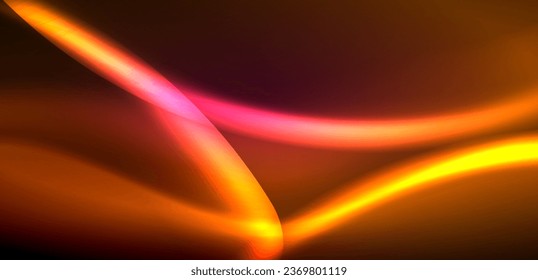 Olas dinámicas en el resplandor etéreo de las luces de neón. El concepto combina fluidez de movimiento con un atractivo vibrante de neón, artesanalmente un telón de fondo que encarna vitalidad y sofisticación futurista