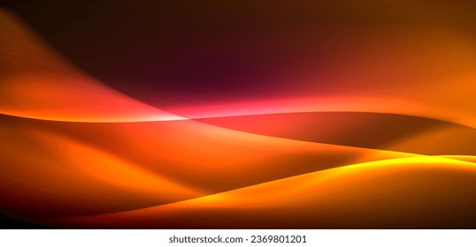 Olas dinámicas en el resplandor etéreo de las luces de neón. El concepto combina fluidez de movimiento con un atractivo vibrante de neón, artesanalmente un telón de fondo que encarna vitalidad y sofisticación futurista
