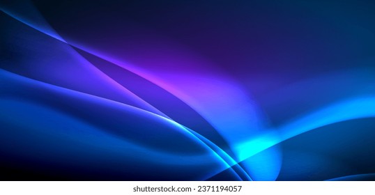 Olas dinámicas en el resplandor etéreo de las luces de neón. El concepto combina fluidez de movimiento con un atractivo vibrante de neón, artesanalmente un telón de fondo que encarna vitalidad y sofisticación futurista