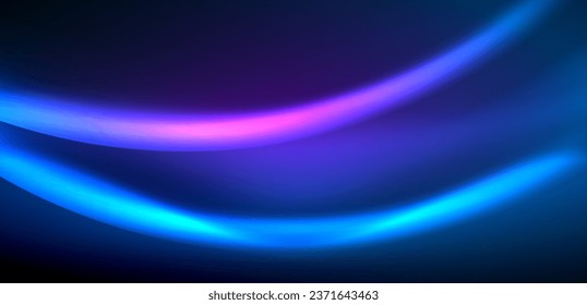 Olas dinámicas en el resplandor etéreo de las luces de neón. El concepto combina fluidez de movimiento con un atractivo vibrante de neón, artesanalmente un telón de fondo que encarna vitalidad y sofisticación futurista