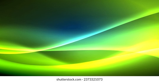 Olas dinámicas en el resplandor etéreo de las luces de neón. El concepto combina fluidez de movimiento con un atractivo vibrante de neón, artesanalmente un telón de fondo que encarna vitalidad y sofisticación futurista