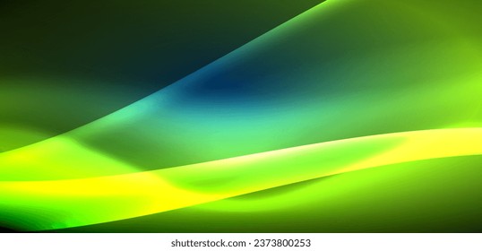 Olas dinámicas en el resplandor etéreo de las luces de neón. El concepto combina fluidez de movimiento con un atractivo vibrante de neón, artesanalmente un telón de fondo que encarna vitalidad y sofisticación futurista
