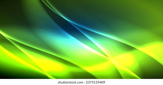 Olas dinámicas en el resplandor etéreo de las luces de neón. El concepto combina fluidez de movimiento con un atractivo vibrante de neón, artesanalmente un telón de fondo que encarna vitalidad y sofisticación futurista