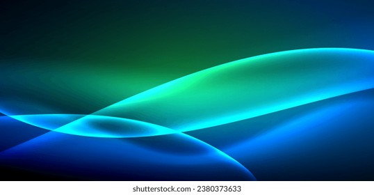 Dynamic waves in ethereal glow of neon lights. Concept merges fluidity of motion with vibrant allure of neon, crafting entrancing backdrop that embodies both vitality and futuristic sophistication