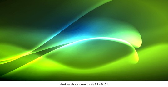 Dynamic waves in ethereal glow of neon lights. Concept merges fluidity of motion with vibrant allure of neon, crafting entrancing backdrop that embodies both vitality and futuristic sophistication