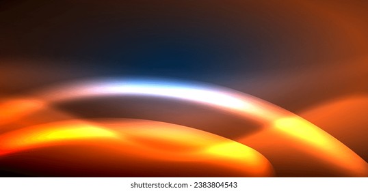 Olas dinámicas en el resplandor etéreo de las luces de neón. El concepto combina fluidez de movimiento con un atractivo vibrante de neón, artesanalmente un telón de fondo que encarna vitalidad y sofisticación futurista