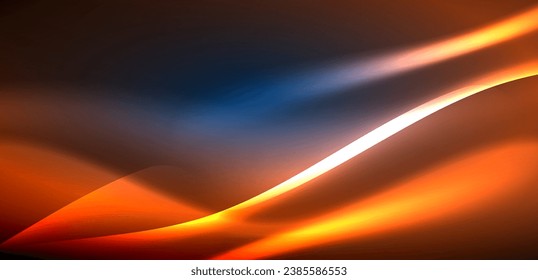 Olas dinámicas en el resplandor etéreo de las luces de neón. El concepto combina fluidez de movimiento con un atractivo vibrante de neón, artesanalmente un telón de fondo que encarna vitalidad y sofisticación futurista