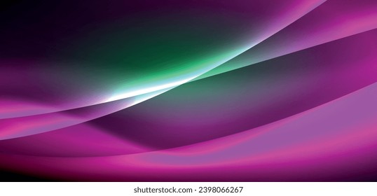 Dynamic waves in ethereal glow of neon lights. Concept merges fluidity of motion with vibrant allure of neon, crafting entrancing backdrop that embodies both vitality and futuristic sophistication