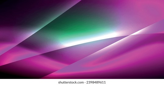 Dynamic waves in ethereal glow of neon lights. Concept merges fluidity of motion with vibrant allure of neon, crafting entrancing backdrop that embodies both vitality and futuristic sophistication