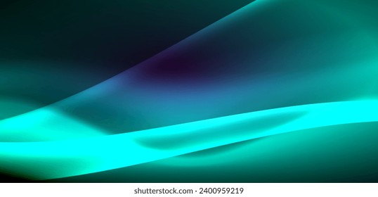 Olas dinámicas en el resplandor etéreo de las luces de neón. El concepto combina fluidez de movimiento con un atractivo vibrante de neón, artesanalmente un telón de fondo que encarna vitalidad y sofisticación futurista