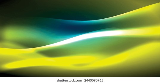 Ondas dinámicas en brillo etéreo de luces de neón. El concepto combina la fluidez del movimiento con el atractivo vibrante del neón, creando un fondo fascinante que encarna tanto la vitalidad como la sofisticación futurista