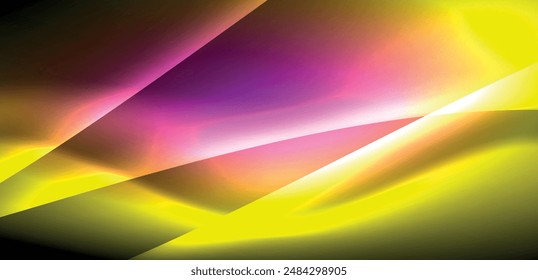 Dynamic waves in ethereal glow of neon lights. Concept merges fluidity of motion with vibrant allure of neon, crafting entrancing backdrop that embodies both vitality and futuristic sophistication