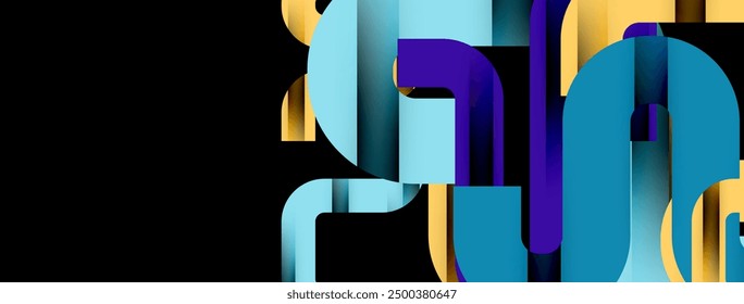 Dynamic waves, flowing lines, stripes vector geometric elements minimal pattern. Vector Illustration For Wallpaper, Banner, Background, Card, Book Illustration, landing page