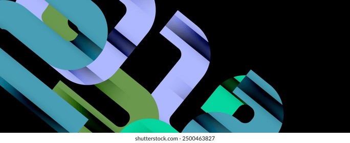 Dynamic waves, flowing lines, stripes vector geometric elements minimal pattern. Vector Illustration For Wallpaper, Banner, Background, Card, Book Illustration, landing page