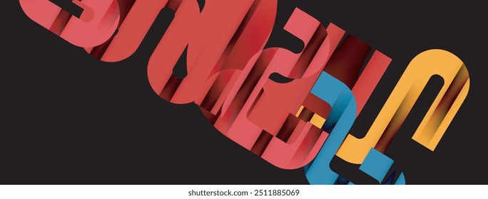 Dynamic waves, flowing lines, stripes vector geometric elements minimal pattern. Vector Illustration For Wallpaper, Banner, Background, Card, Book Illustration, landing page