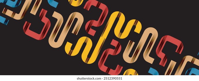 Dynamic waves, flowing lines, stripes vector geometric elements minimal pattern. Vector Illustration For Wallpaper, Banner, Background, Card, Book Illustration, landing page