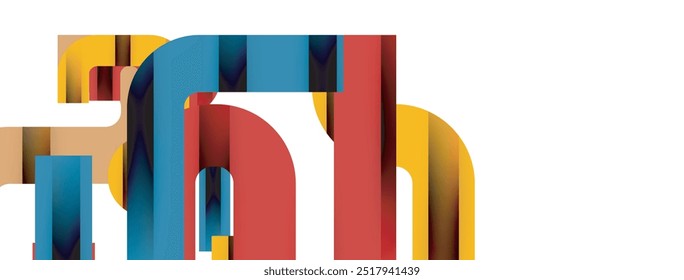Dynamic waves, flowing lines, stripes vector geometric elements minimal pattern. Vector Illustration For Wallpaper, Banner, Background, Card, Book Illustration, landing page