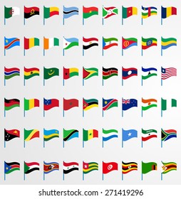 Dynamic waving flag on pole collection 6/6 Africa