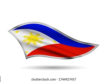 Bandera onduladora dinámica de Filipinas. Banda de cierre estilizada.