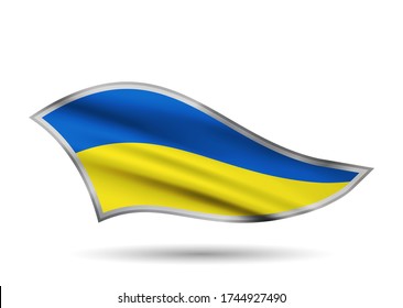 Dynamische Waving Flag der Ukraine. Cap-Band stilisiert.