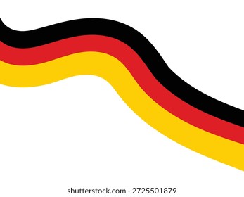 Dynamisches Wellenband in schwarzen, roten und gelben Farben, das die deutsche Nationalflagge für Veranstaltungen darstellt.