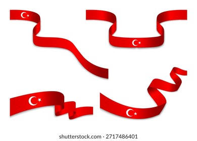 Dynamic Waving Ribbon Inspired by Turkish National Flag