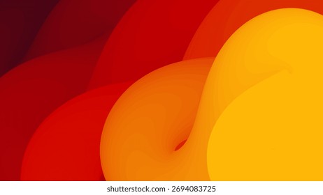 Plano de Fundo Abstrato Ondulado Dinâmico com Gradiente Amarelo Laranja Vermelho