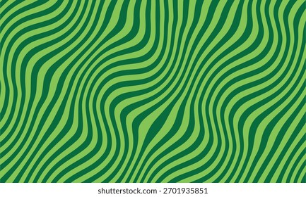 Dynamic Wavy Green Stripe Pattern Background