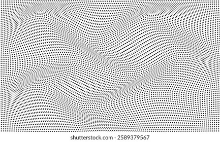 Dynamic Wavy Halftone Dot Pattern with Optical Illusion Effect for Abstract Modern Design