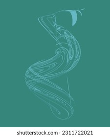 dynamic wavy lines 3d green vector illustration 