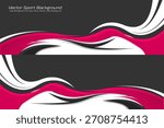 Dynamic Wavy Racing Stripes Banner for Sporty Vehicle Livery or Jersey