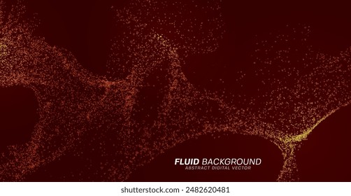 Dynamic wavy shape constructed of particles. Digital fluid background. Vector illustration.