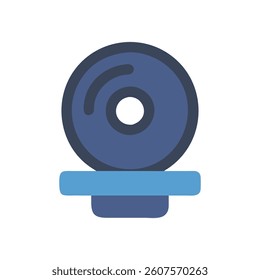 Dynamic Weighted Balance Disc Icon for Exercises. Design of Fitness and Gym Icons.