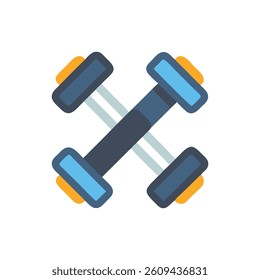 Dynamic Weighted Dumbbells Icon. Design of Fitness and Gym Icons.