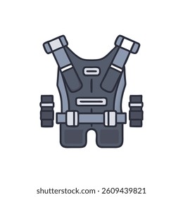 Dynamic Weighted Gym Harness Icon for Workouts. Design of Fitness and Gym Icons.