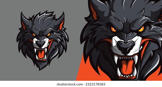 Dynamic Werewolf Logo: Inspiring Vector Graphic for Competitive Sport and E-Sport Teams