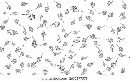 Dynamic White Background with Artistic Black Scribbles A Seamless Pattern for Modern Design projects, creating a stylish and abstract wallpaper or fabric texture