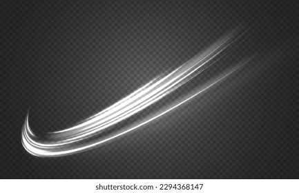 Espiral blanca dinámica, vórtice o ventisca. Efecto de la luz parpadeante sobre el fondo transparente.	
