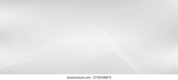 Movimento de onda branco dinâmico em um plano de fundo suave de design simples.