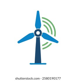 Dynamic Wind Turbine Icon for Clean Energy