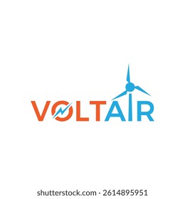 Dynamic Wind Volt Logo symbolizing renewable energy, innovation, and sustainability—perfect for green energy companies, wind power startups, or businesses focused on eco-friendly solutions.