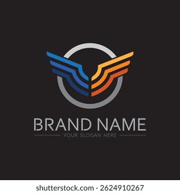 Projeto de asa dinâmica para o logotipo da equipe de esportes

