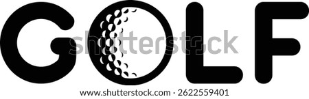 Dynamic Word Golf with Golf Ball Icon Logo Design – A Stylish and Professional Symbol Representing the Spirit of Golf, Competition, and Precision for Sporting Branding