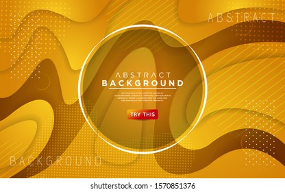 Dynamic yellow 3D textured style background design. Modern abstract vector background.