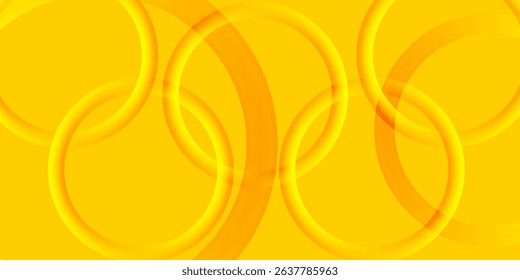 dynamic yellow abstract vector background featuring overlapping translucent rings, creating a sense of depth and movement in a modern geometric design. poster